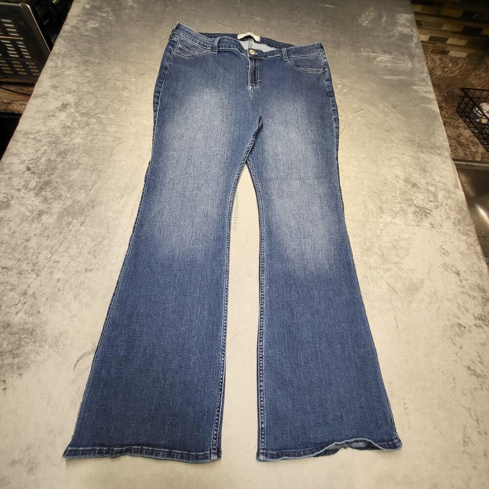 Hollister Jeans Womens 18L Blue Bootcut Curvy Mid-Rise Relaxed